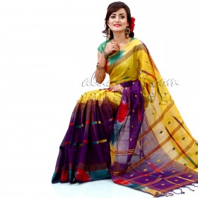 Tangail Traditional cotton yarn dyed Sharee with Beautiful design